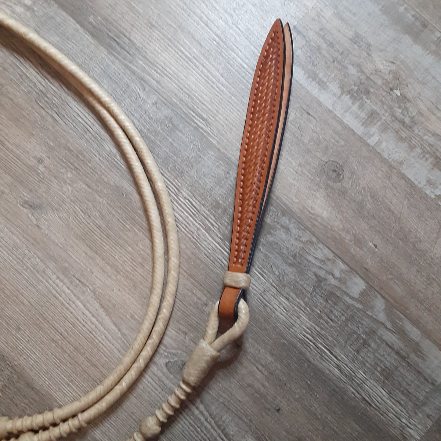 Rawhide Romel Reins with Leather Popper